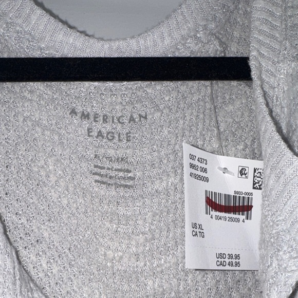 NWT American Eagle Cozy & Super Soft Gray Long Sleeve Women's Top - Picture 7 of 8